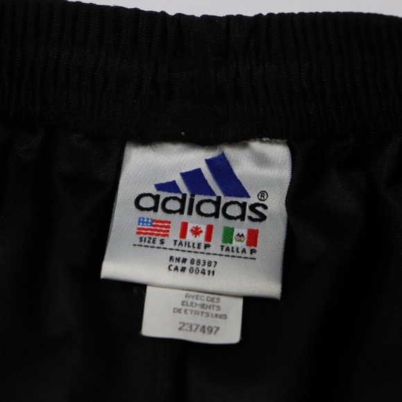 Vintage New Adidas Striped Spell Out Shorts Black - Picture 4 of 6
